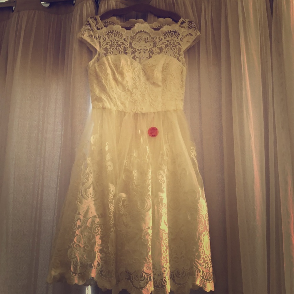 Chi chi London white lace dress with tags